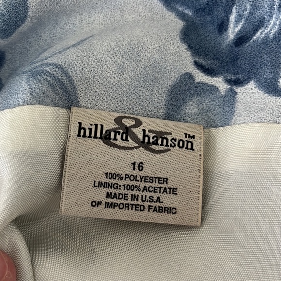 HILLARD & HANSON LIGHT BLUE FLORAL SKIRT SIZE 16 GREAT CONDITION. - Picture 6 of 6